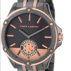 Vince Camuto  Metallic Swarovski Crystal Watch NIB